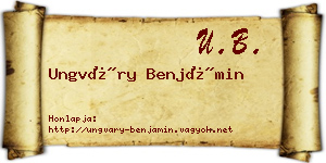 Ungváry Benjámin névjegykártya